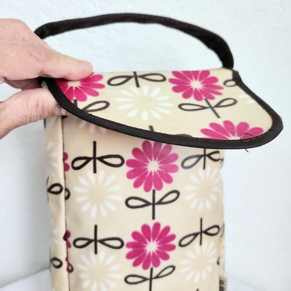 JJ Cole Collection Baby Changing Kit Pink Flowers Floral Pod Portable Bag Pad - Picture 3 of 16